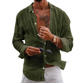 Camisa Manga Longa de Linho Puro 100% -  Firenze Luxe