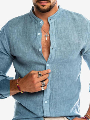 Camisa Manga Longa de Linho 100% – Gola Padre