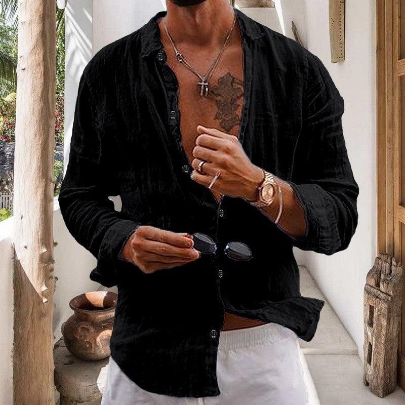 Camisa Manga Longa de Linho Puro 100% -  Firenze Luxe