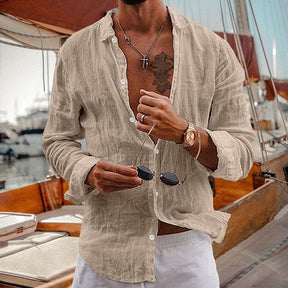 Camisa Manga Longa de Linho Puro 100% -  Firenze Luxe