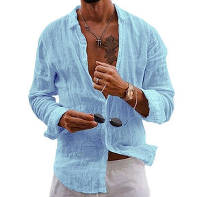Camisa Manga Longa de Linho Puro 100% -  Firenze Luxe