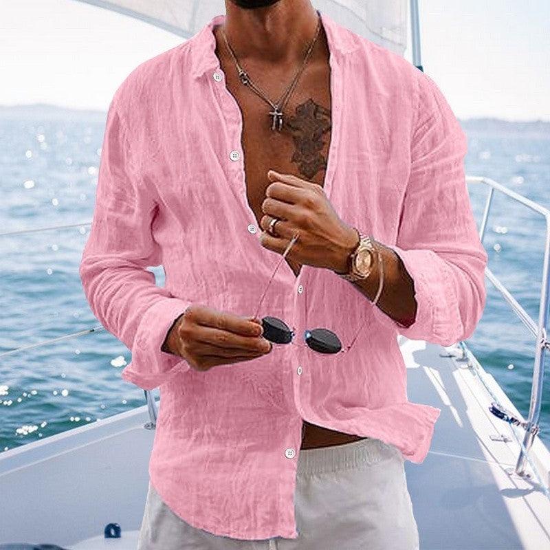 Camisa Manga Longa de Linho Puro 100% -  Firenze Luxe
