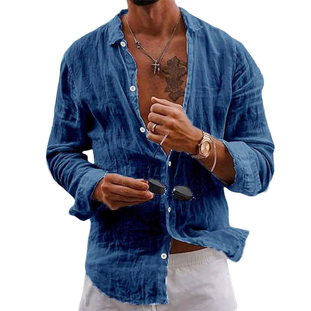 Camisa Manga Longa de Linho Puro 100% -  Firenze Luxe