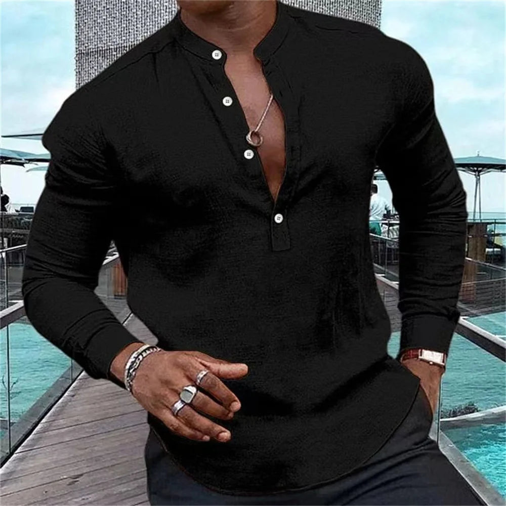Camisa Masculina Slim Fit em Linho Puro – Mancini Bellini