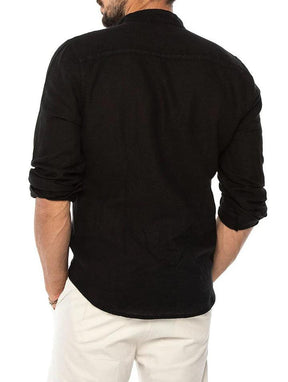 Camisa Manga Longa de Linho 100% – Gola Padre
