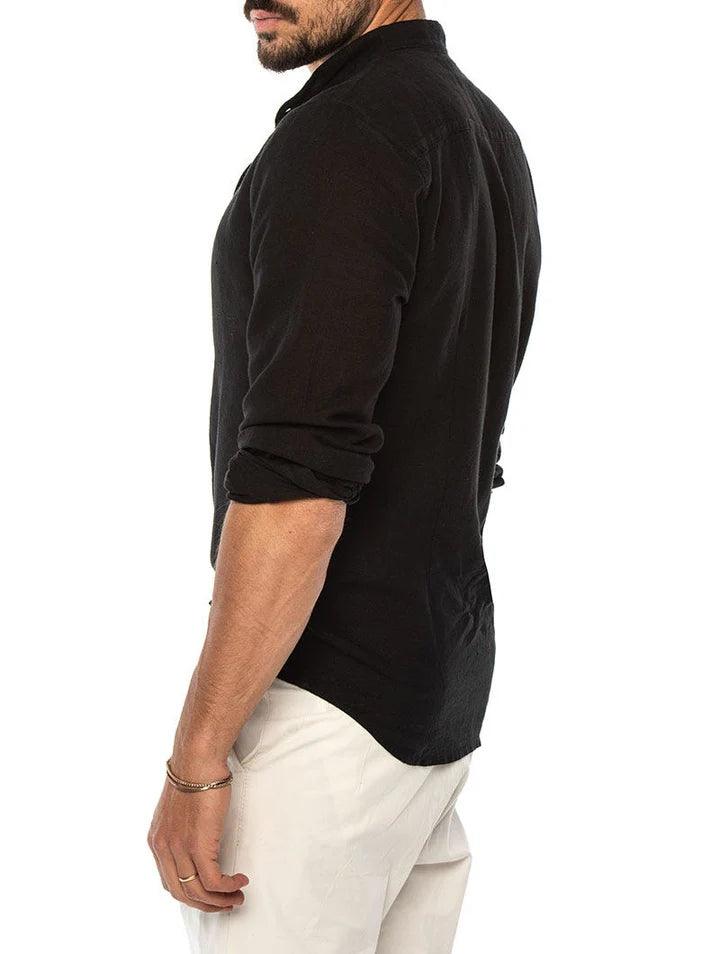 Camisa Manga Longa de Linho 100% – Gola Padre