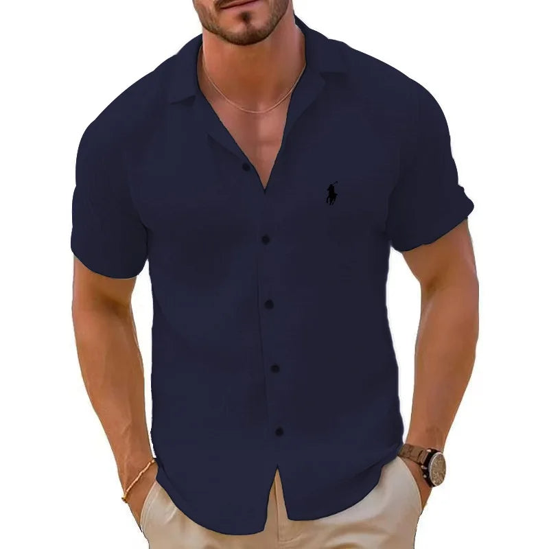 Camisa manga curta de linho puro - Ralph Lauren - Original